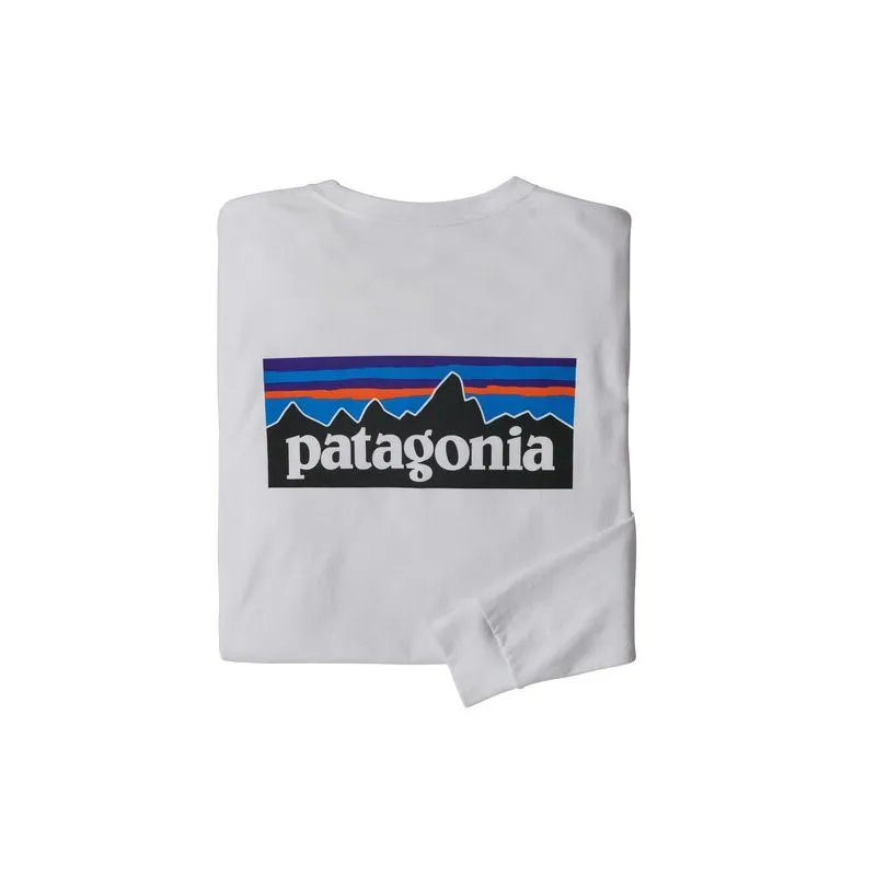 CAMISETA DE MANGA LARGA PARA HOMBRE PATAGONIA L/S P6 LOGO RESPONSIBILITEE (BLANCO)