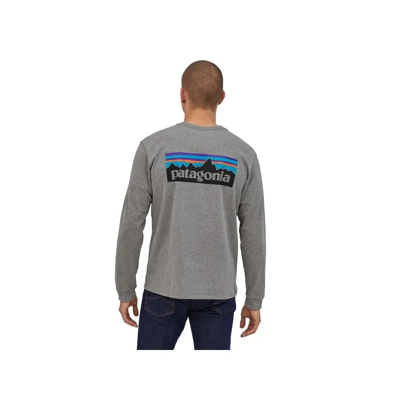 CAMISETA DE MANGA LARGA PARA HOMBRE PATAGONIA L/S P6 LOGO RESPONSIBILITEE (BLANCO)