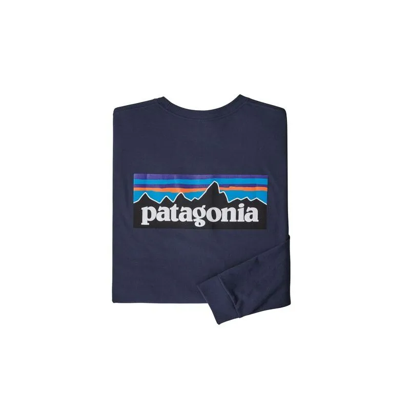 CAMISETA DE MANGA LARGA PARA HOMBRE PATAGONIA L/S P6 LOGO RESPONSIBILITEE (CLASSIC NAVY)