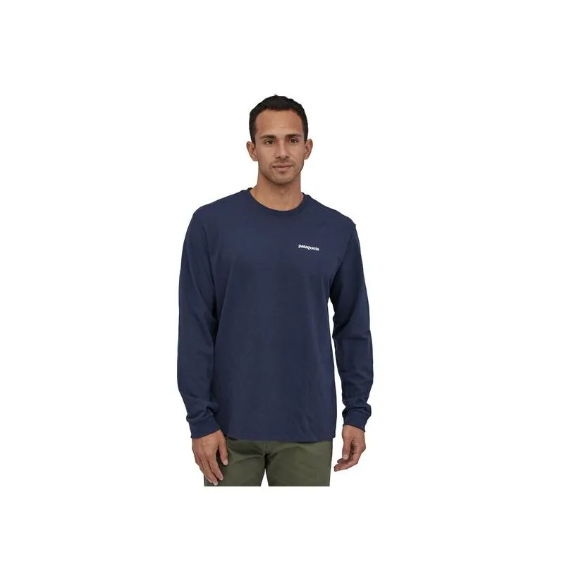 CAMISETA DE MANGA LARGA PARA HOMBRE PATAGONIA L/S P6 LOGO RESPONSIBILITEE (CLASSIC NAVY)