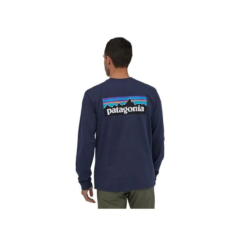 CAMISETA DE MANGA LARGA PARA HOMBRE PATAGONIA L/S P6 LOGO RESPONSIBILITEE (CLASSIC NAVY)