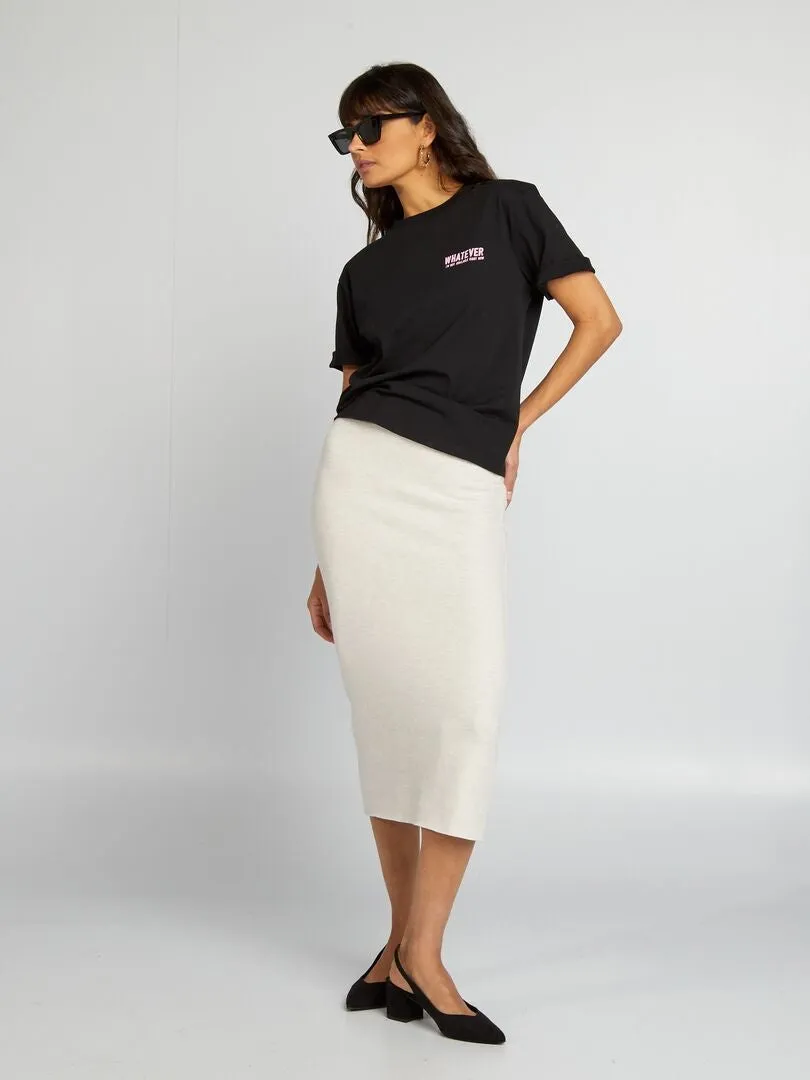 CAMISETA DE PUNTO CON ESTAMPADO  NEGRO
