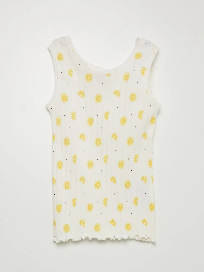 CAMISETA DE TIRANTES CON MOTIVO  BEIGE