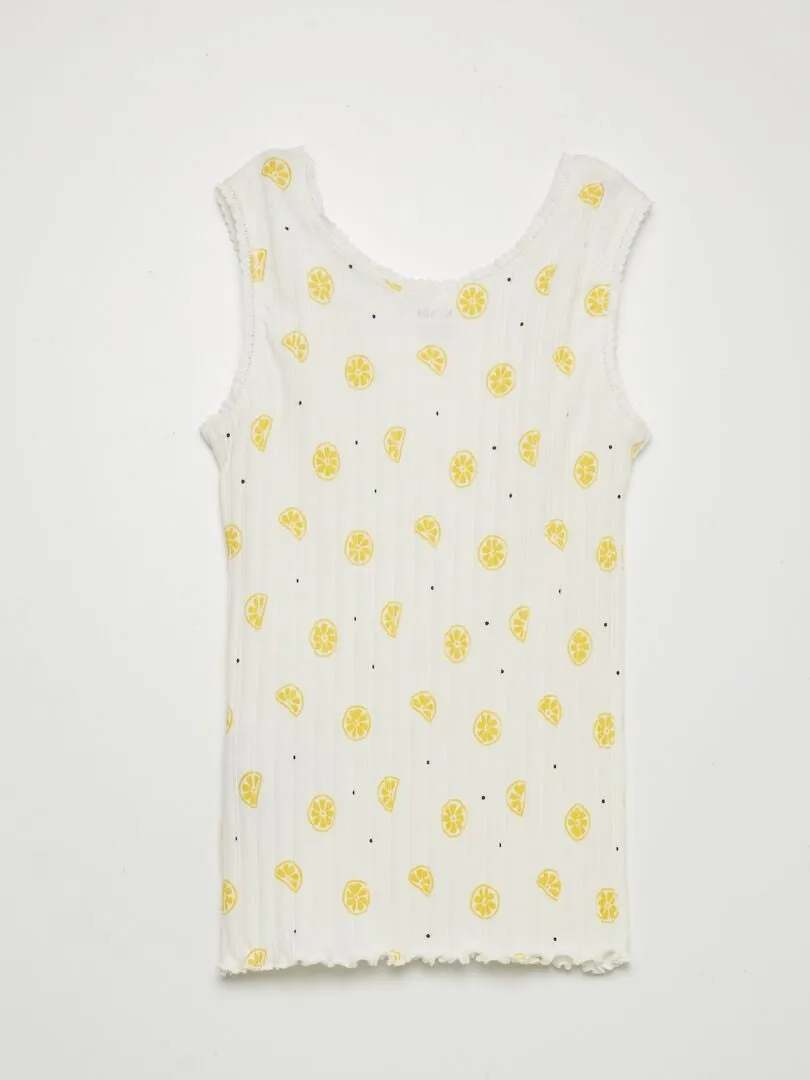 CAMISETA DE TIRANTES CON MOTIVO  BEIGE