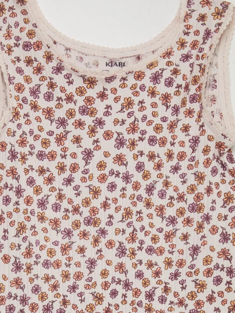 CAMISETA DE TIRANTES CON MOTIVO  ROSA