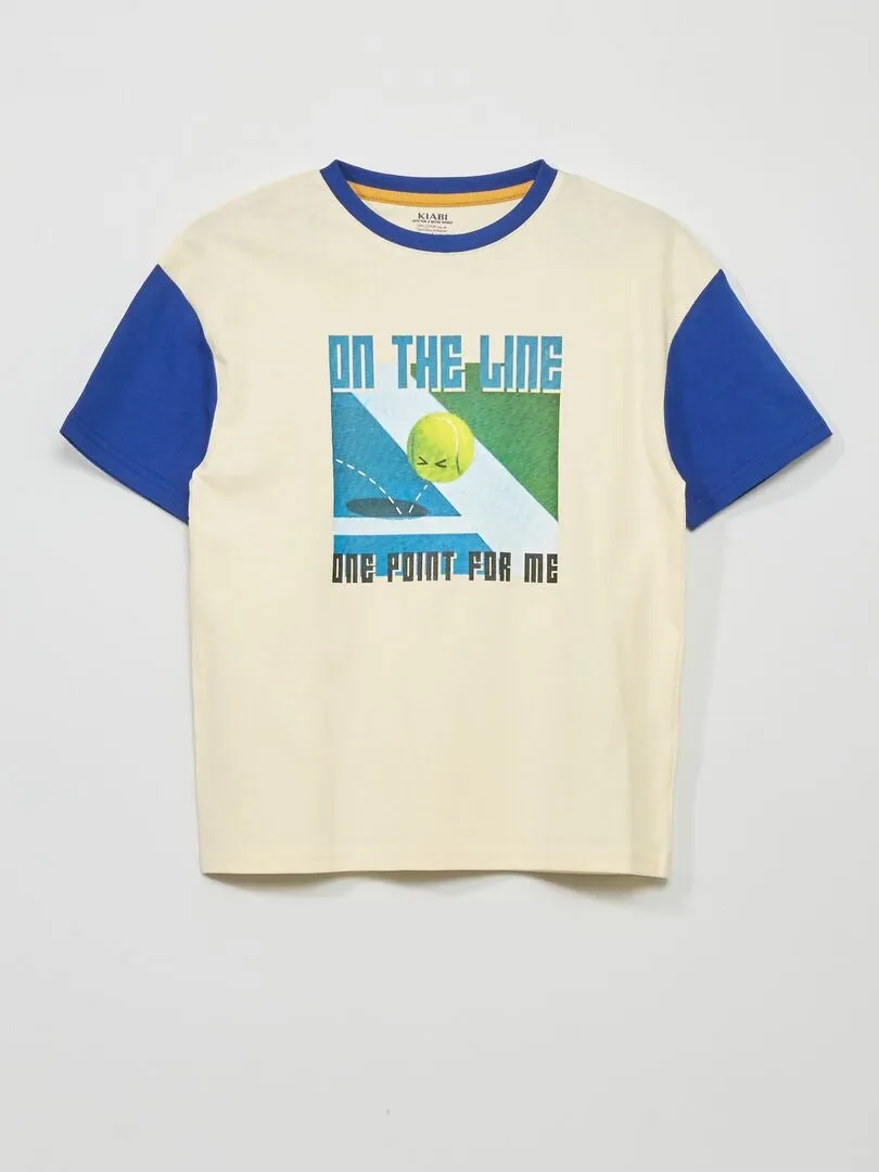 CAMISETA ESTAMPADA DE MANGA CORTA  BLANCO
