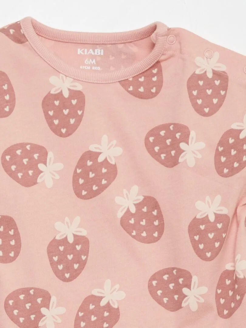 CAMISETA ESTAMPADA OVERSIZE  ROSA
