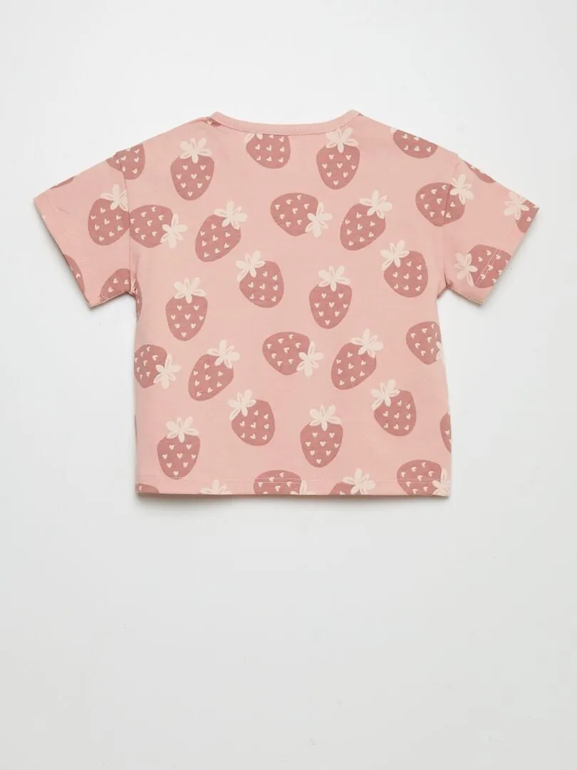 CAMISETA ESTAMPADA OVERSIZE  ROSA
