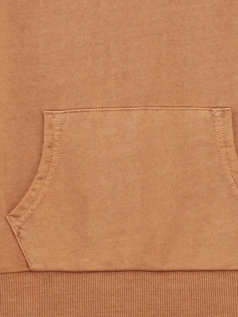 CAMISETA GRUESA DE ALGODóN CON BOLSILLO TIPO CANGURO  MARRON