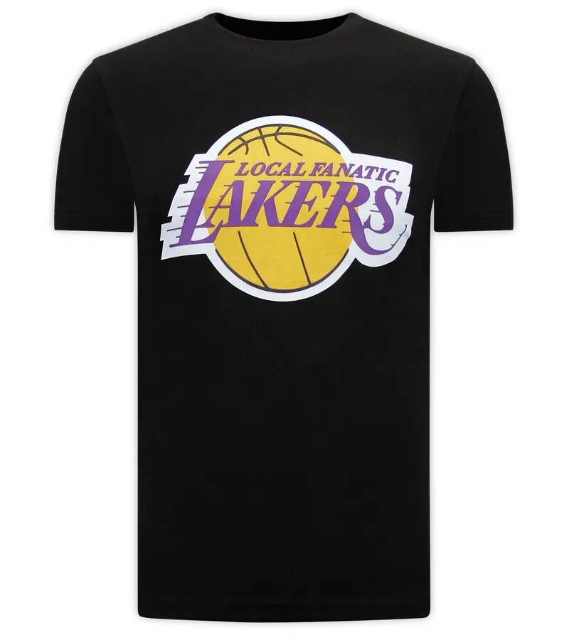 CAMISETA LAKERS PRINT HOMBRE  NEGRA
