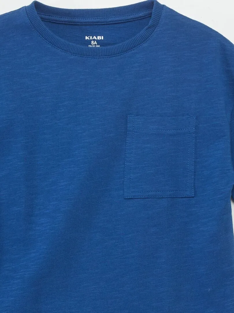 CAMISETA LISA DE PUNTO TORCIDO  AZUL