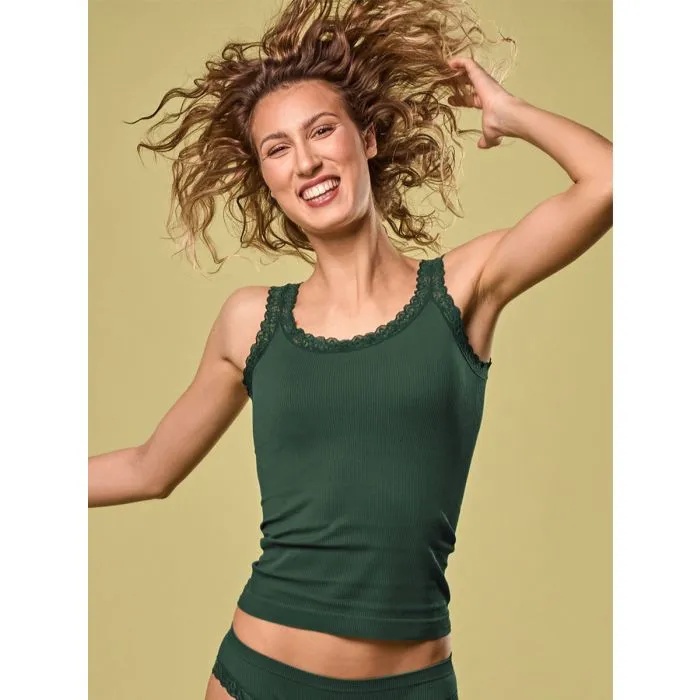 Camiseta mujer Focenza Caraco Pizzo 217 Verde Oscuro