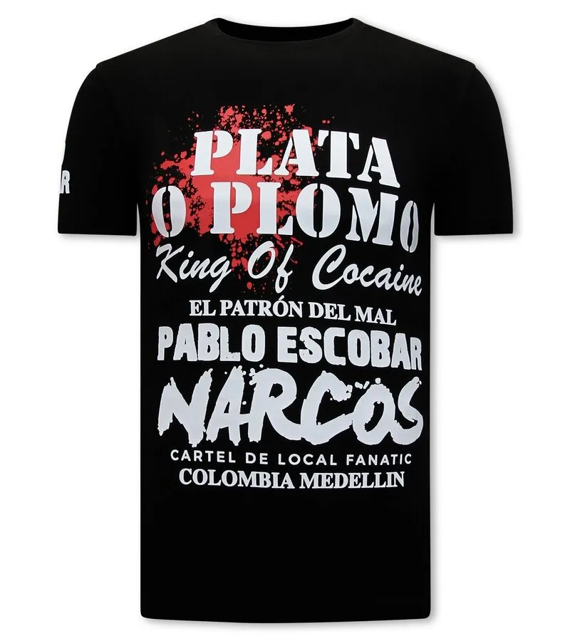 CAMISETA PLATO PLOMO HOMBRE  NEGRO