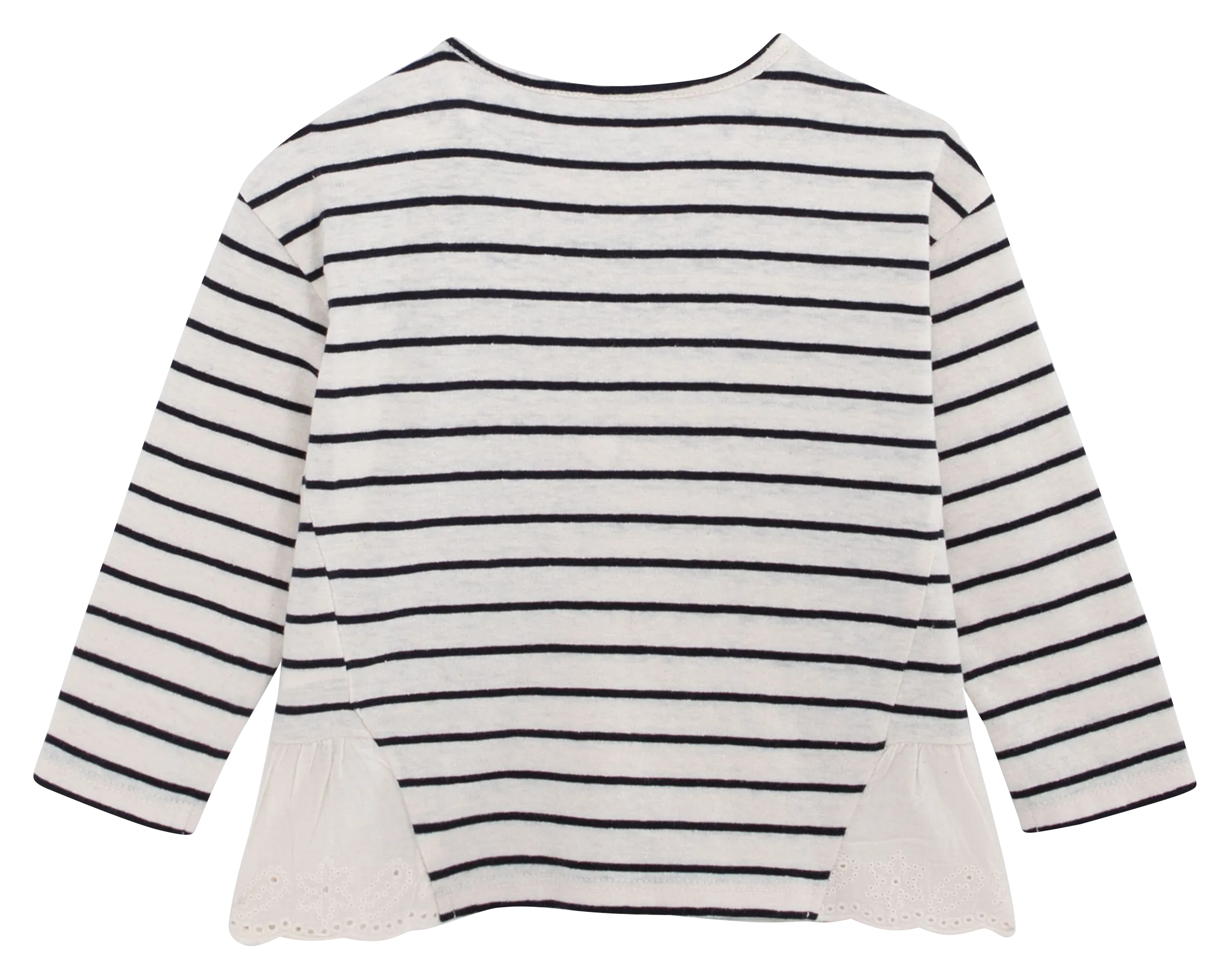 Camiseta recta de mezcla de algodón con cuello redondo en blanco