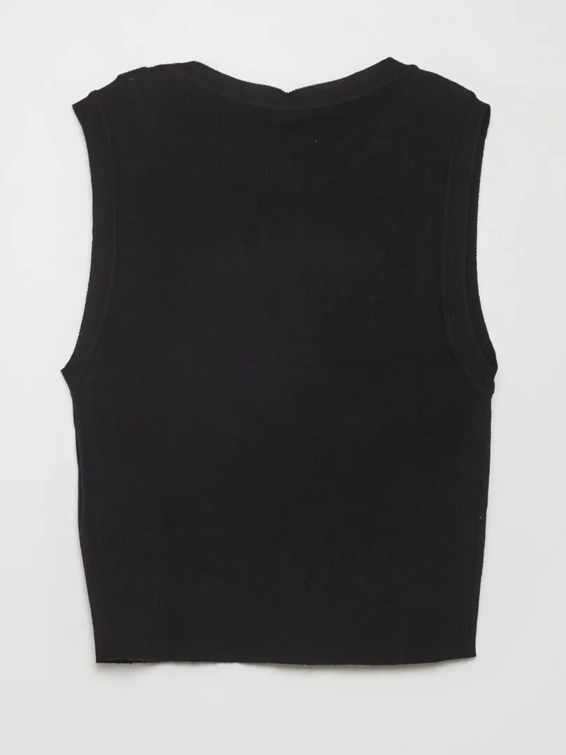 CAMISETA SIN MANGAS  NEGRO