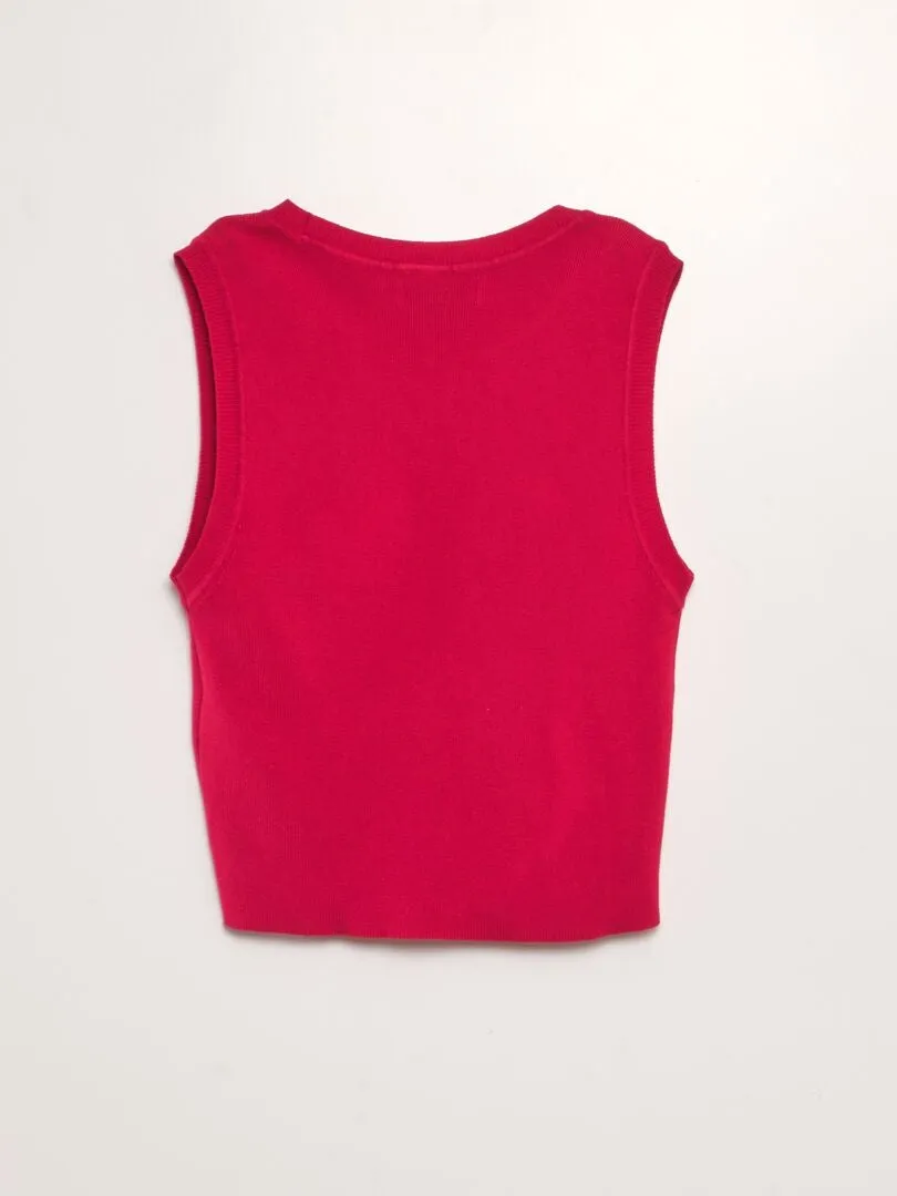 CAMISETA SIN MANGAS  ROJO