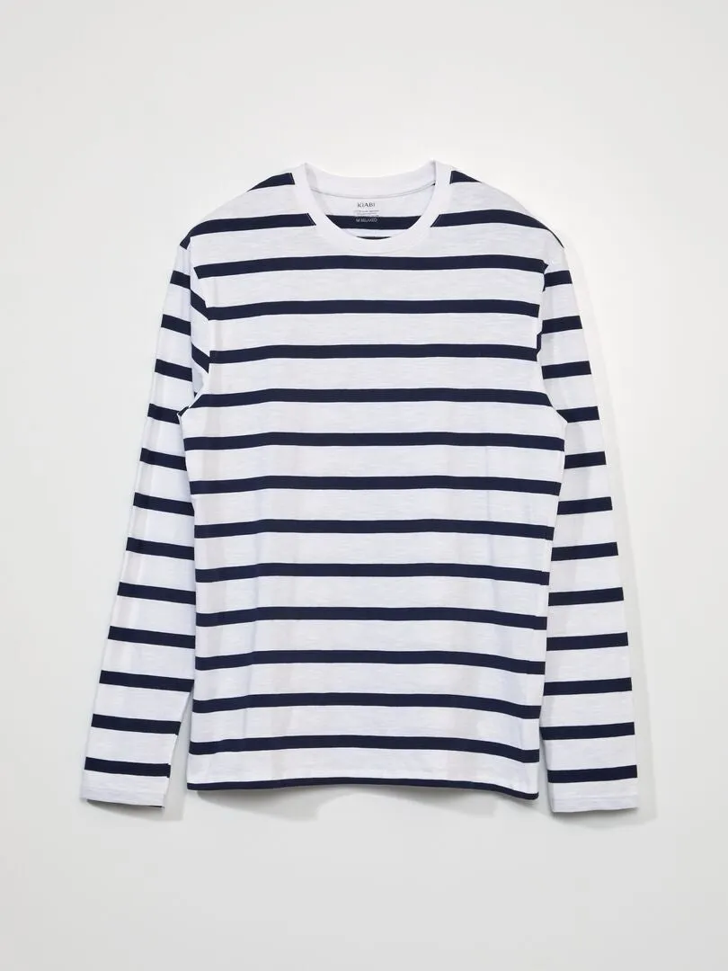 CAMISETA TIPO MARINERA  BLANCO