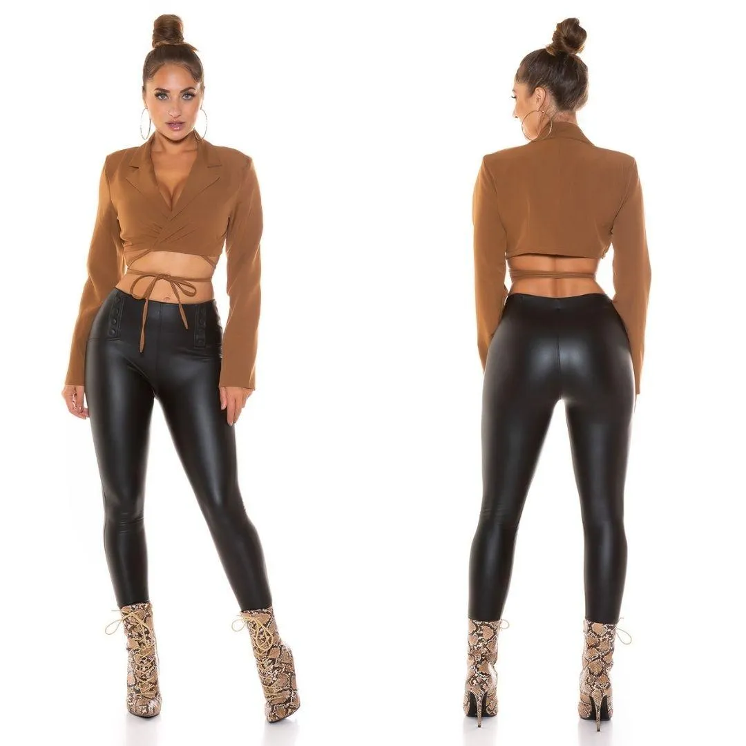 Chaqueta bolero para atar marrón 