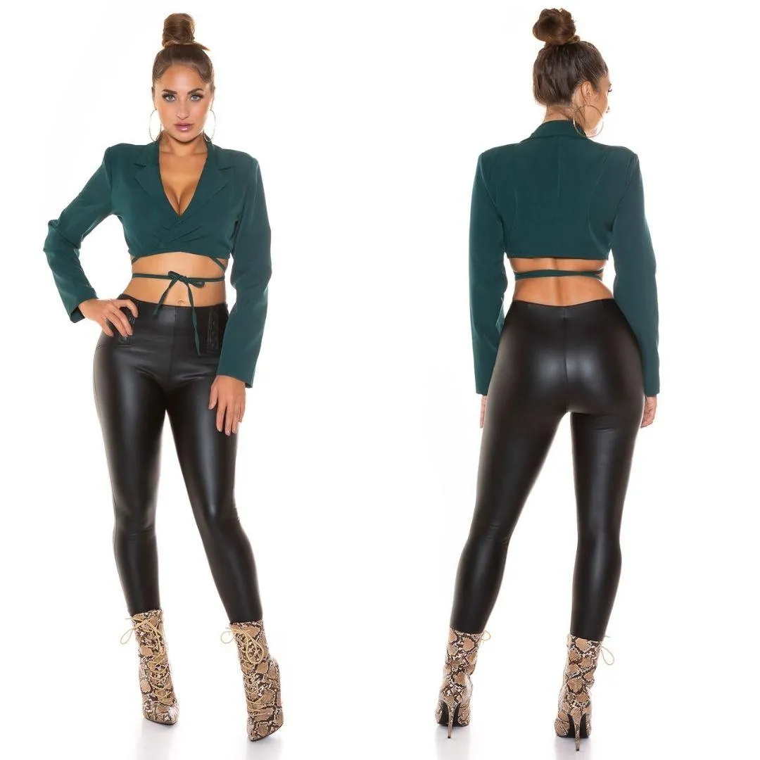 Chaqueta bolero para atar verde