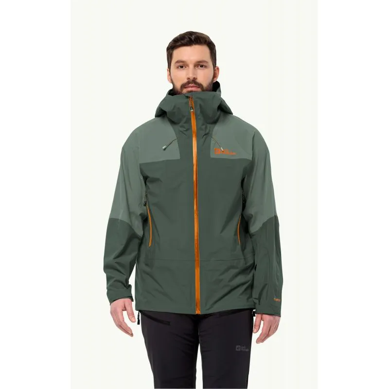 Chaqueta de esquí de travesía Hardshell para hombre JACK WOLSKINS ALPSPITZE TOUR 3L JKT (Negro oliva)