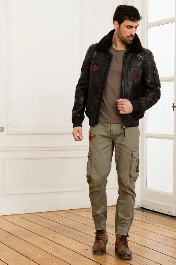 Chaqueta Hombre Patrouille De France Athos Alpha Brown