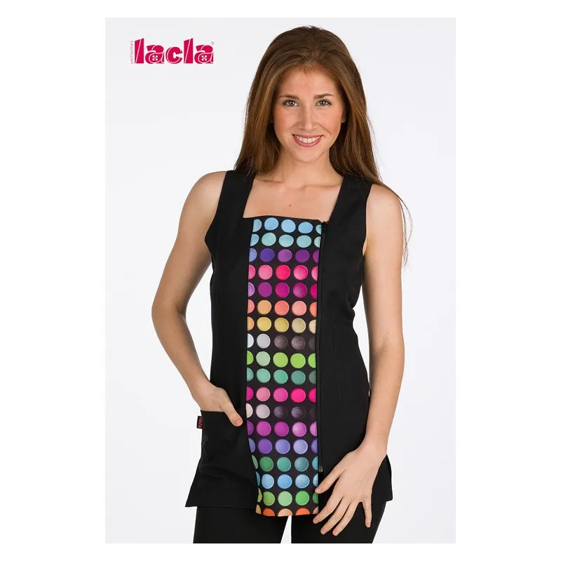 CHAQUETA NEGRA CíRCULOS DE COLORES  LACLA