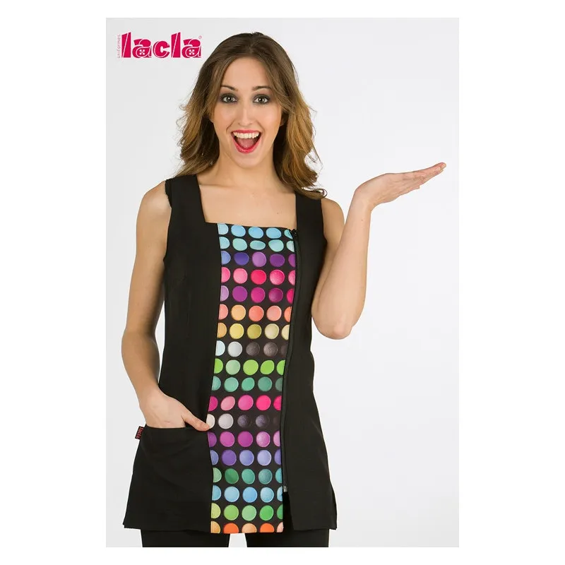 CHAQUETA NEGRA CíRCULOS DE COLORES  LACLA