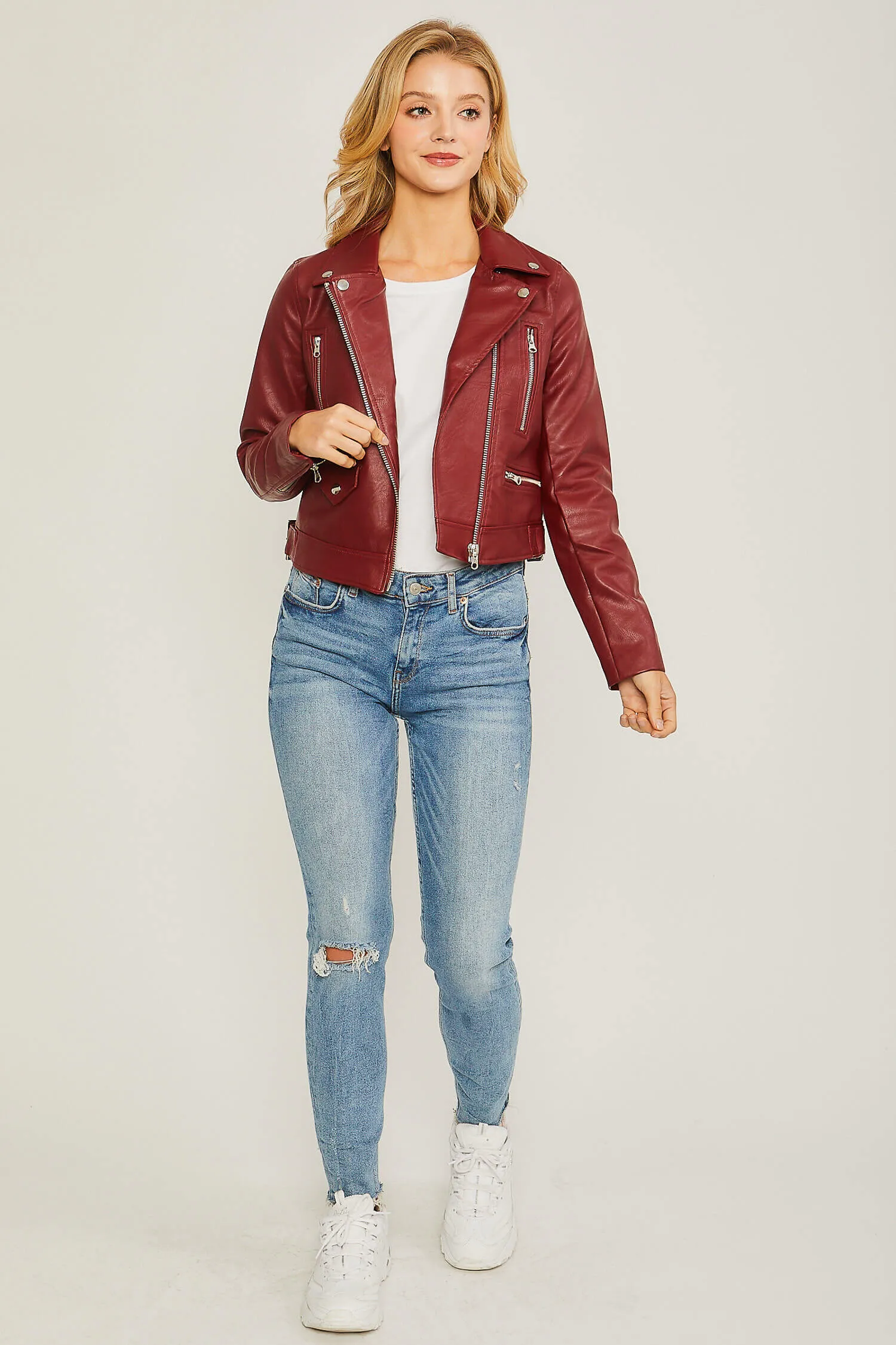 Chaqueta tipo Moto Jacket imitación piel