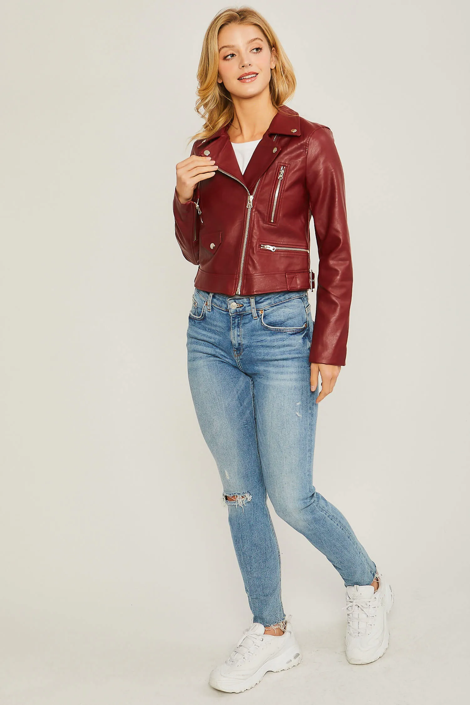Chaqueta tipo Moto Jacket imitación piel