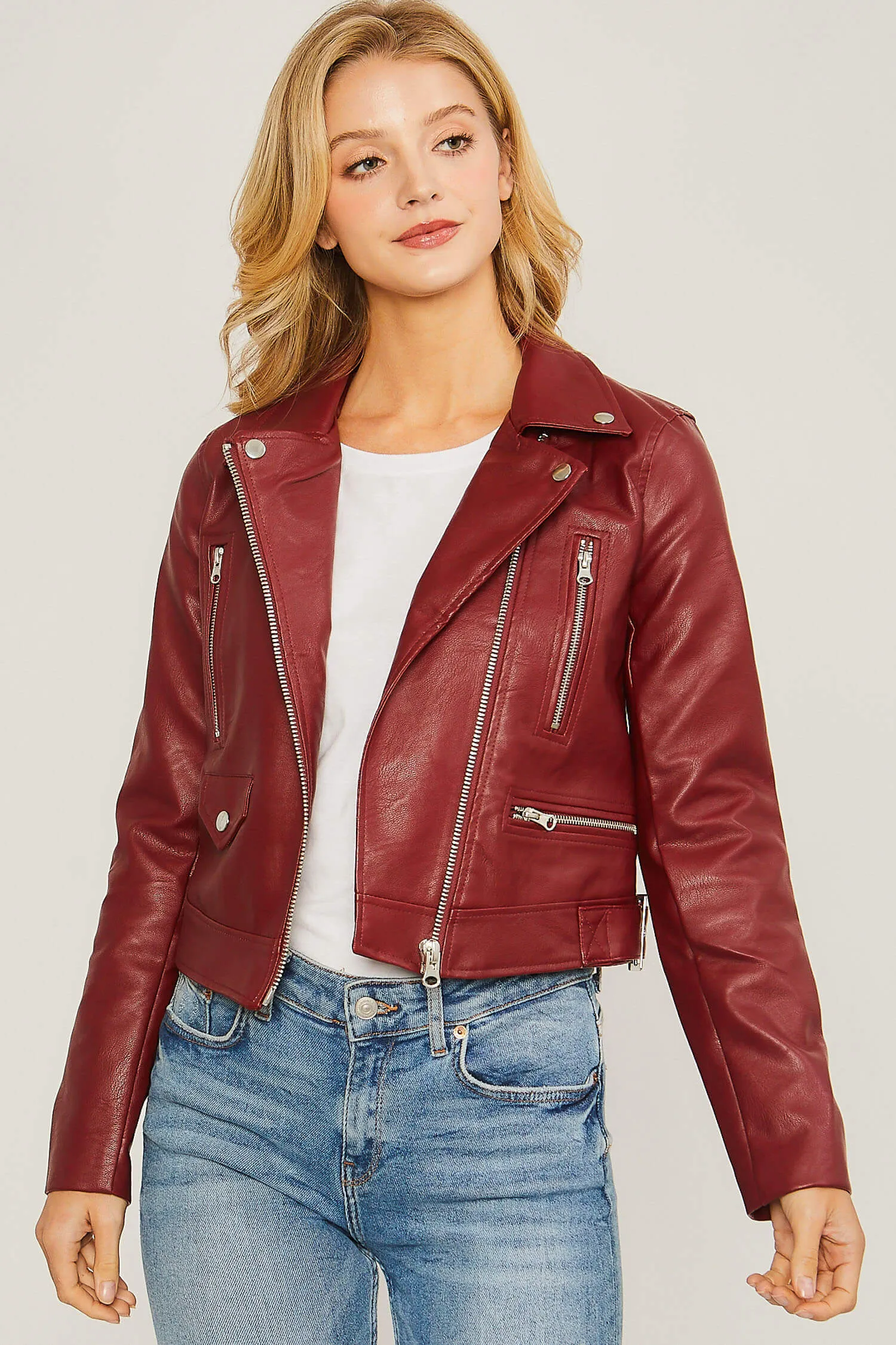 Chaqueta tipo Moto Jacket imitación piel
