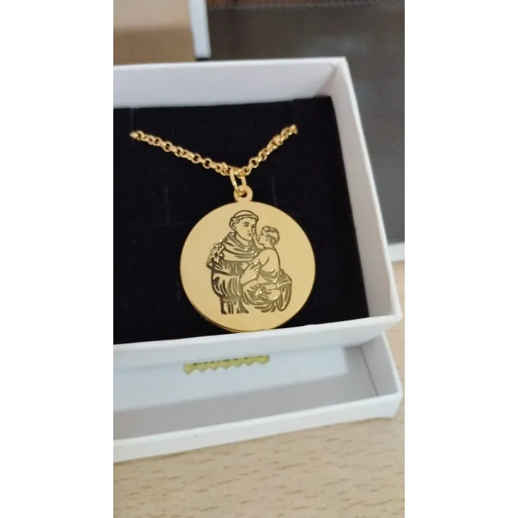 Collar de virgenes y santos plata de ley