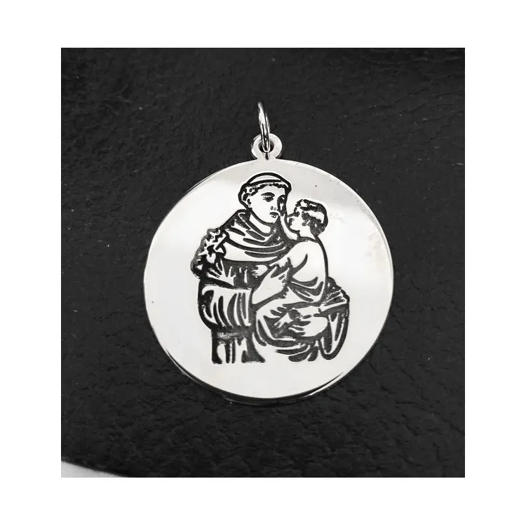 Collar de virgenes y santos plata de ley