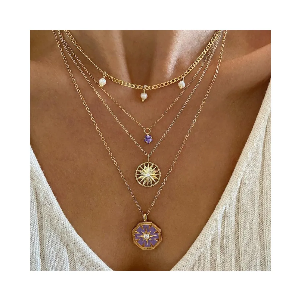 Collar Deneb Lavanda Oro