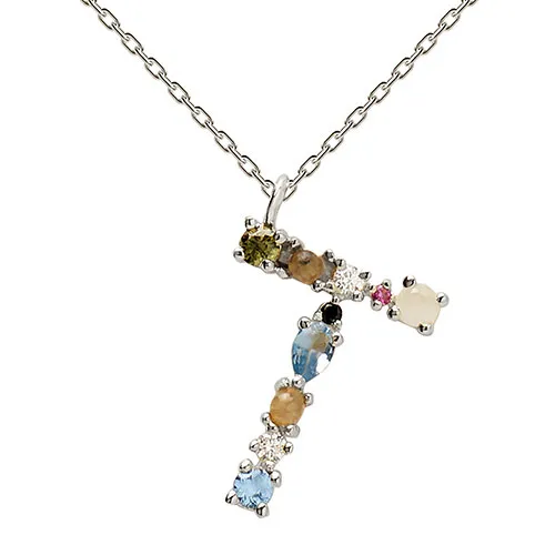 Collar Plata de Ley Letra T