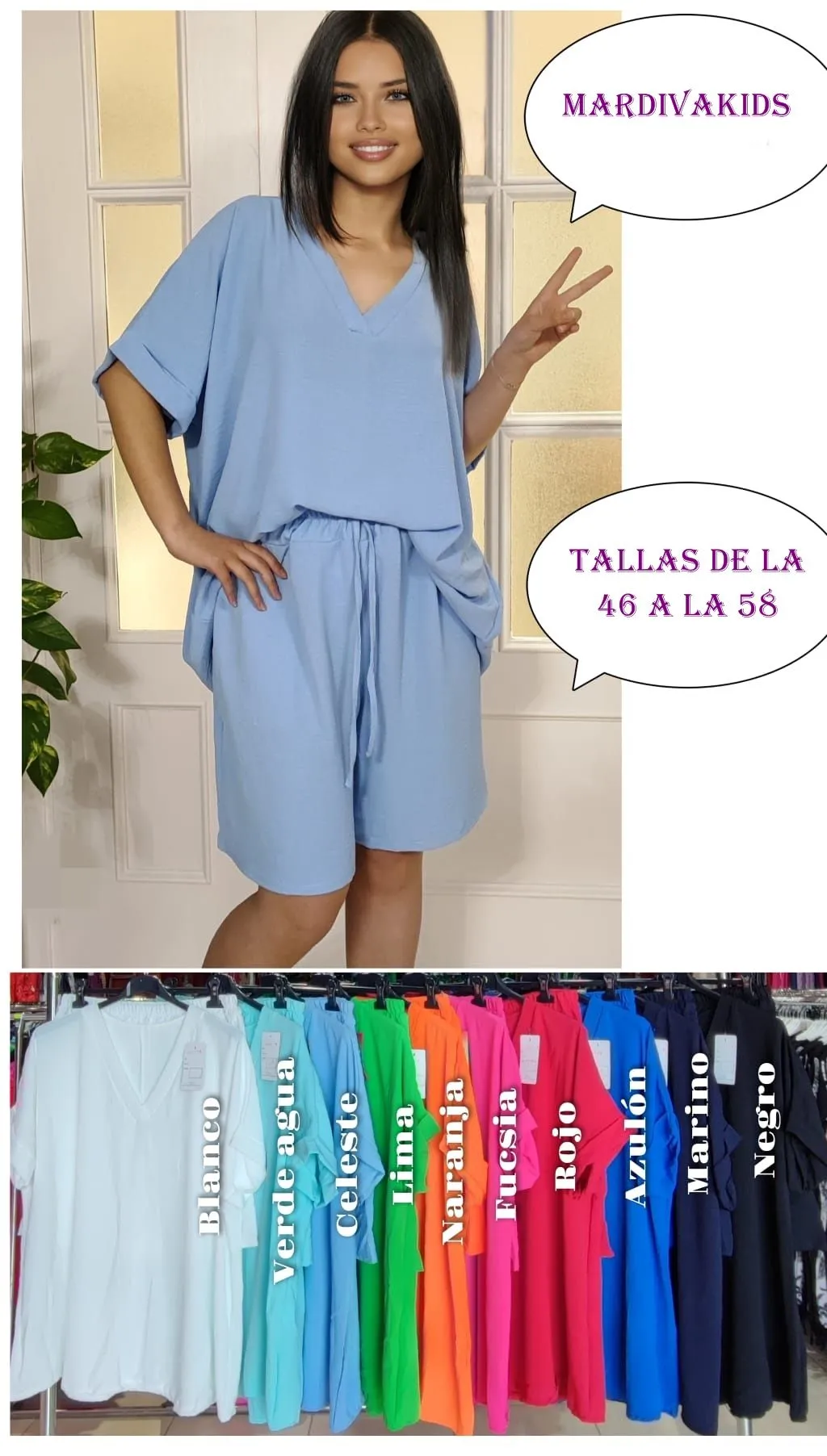 Conjunto Corto Cloe Mujer Talla Grande