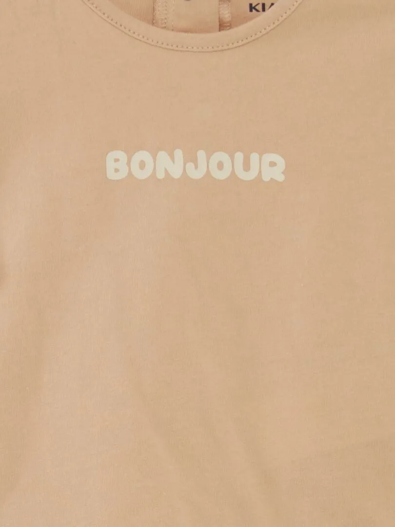CONJUNTO DE CAMISETA + PANTALóN PAPERBAG  BEIGE