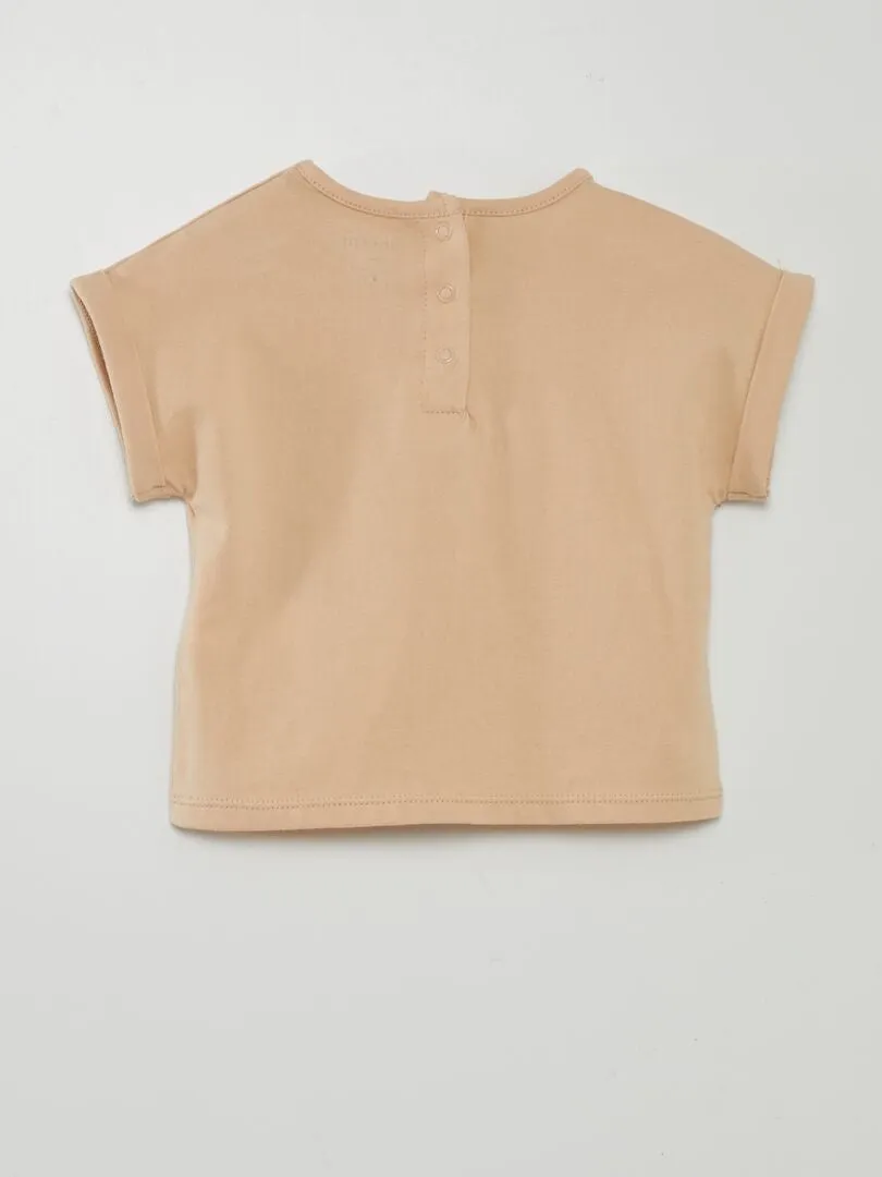 CONJUNTO DE CAMISETA + PANTALóN PAPERBAG  BEIGE