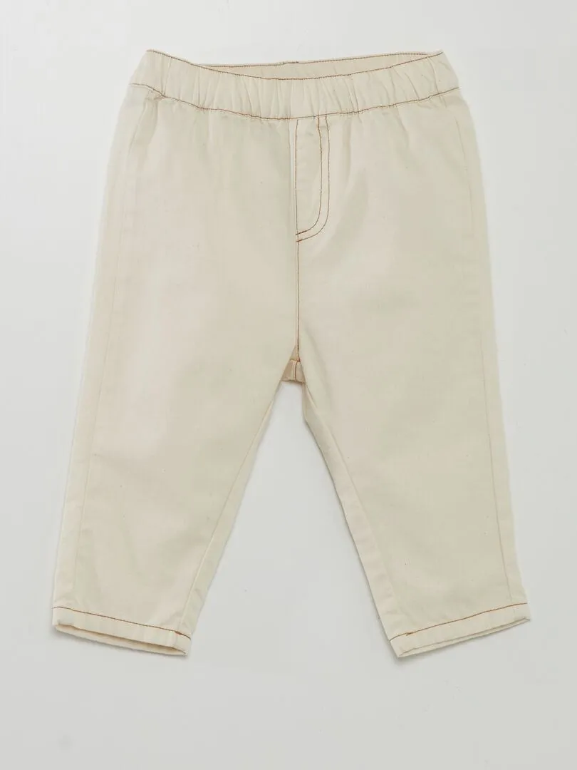 CONJUNTO DE CAMISETA + PANTALóN PAPERBAG  BEIGE