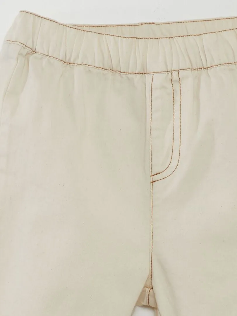 CONJUNTO DE CAMISETA + PANTALóN PAPERBAG  BEIGE