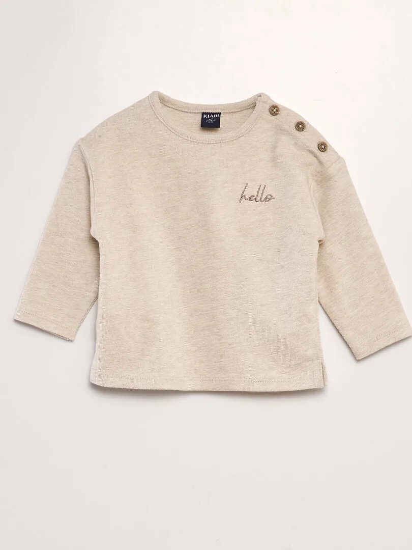 CONJUNTO DE SUDADERA + PANTALóN  2 PIEZAS  BEIGE