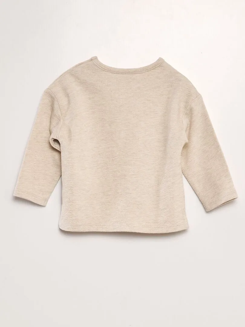 CONJUNTO DE SUDADERA + PANTALóN  2 PIEZAS  BEIGE