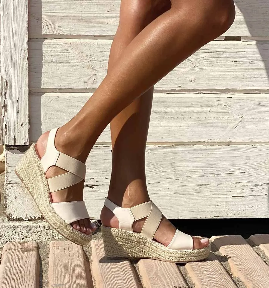 Cuñas beige esparto Alma