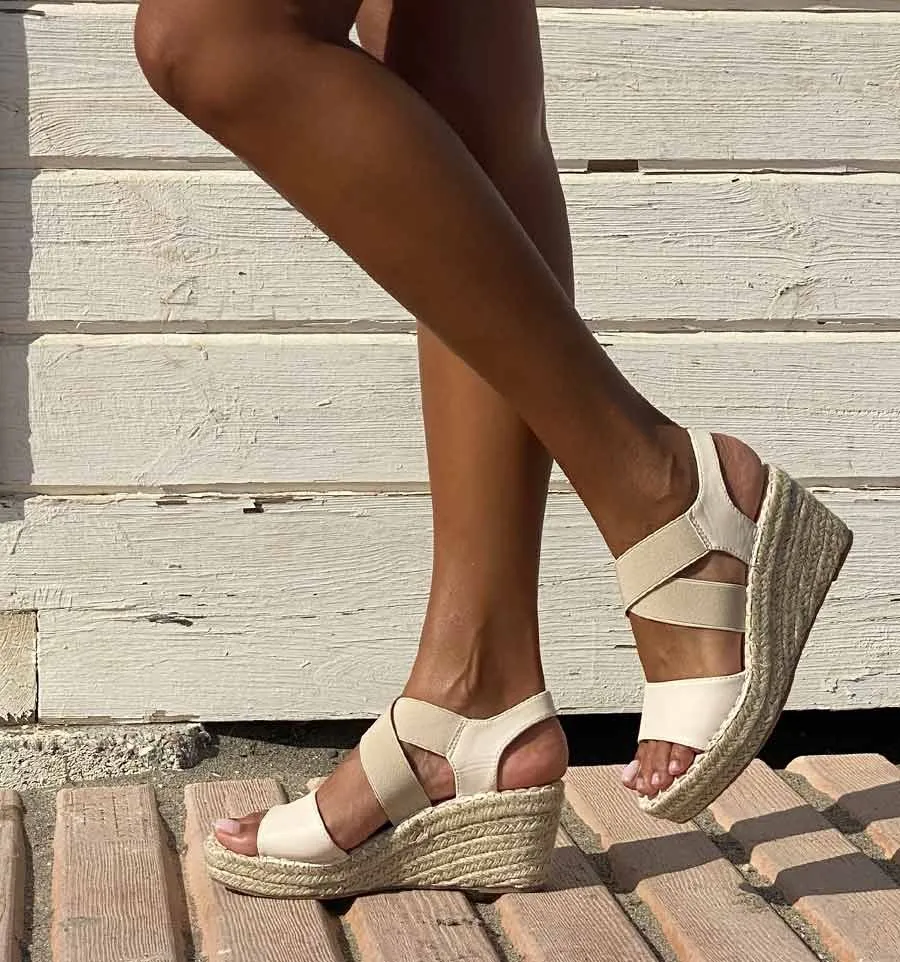 Cuñas beige esparto Alma