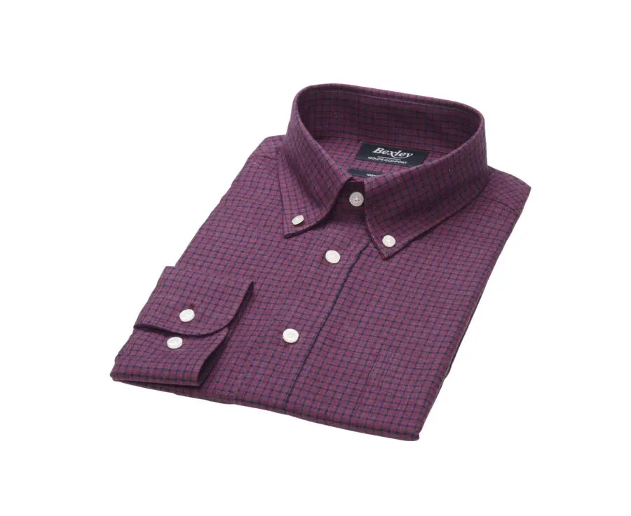 DARK RED FLANNEL SHIRT WITH NAVY CHECKS  BRODY