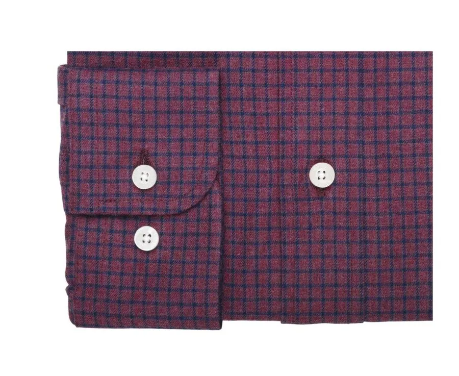 DARK RED FLANNEL SHIRT WITH NAVY CHECKS  BRODY
