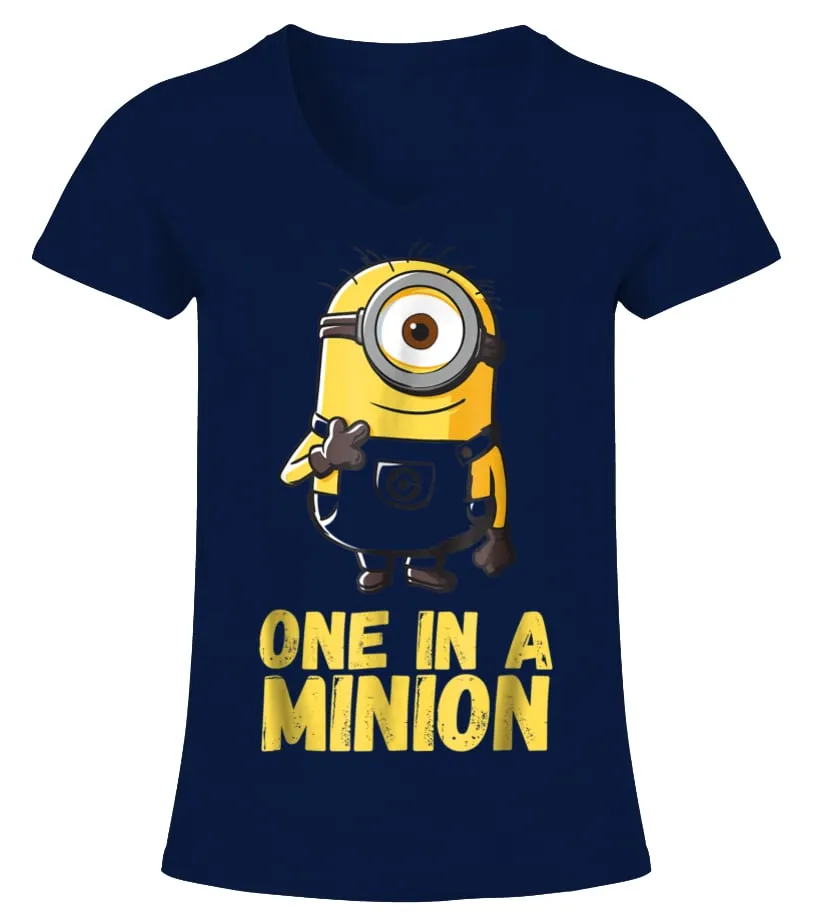 DESPICABLE ME MINIONS ONE IN A MINION GRAPHIC TS CAMISETA CUELLO PICO MUJER