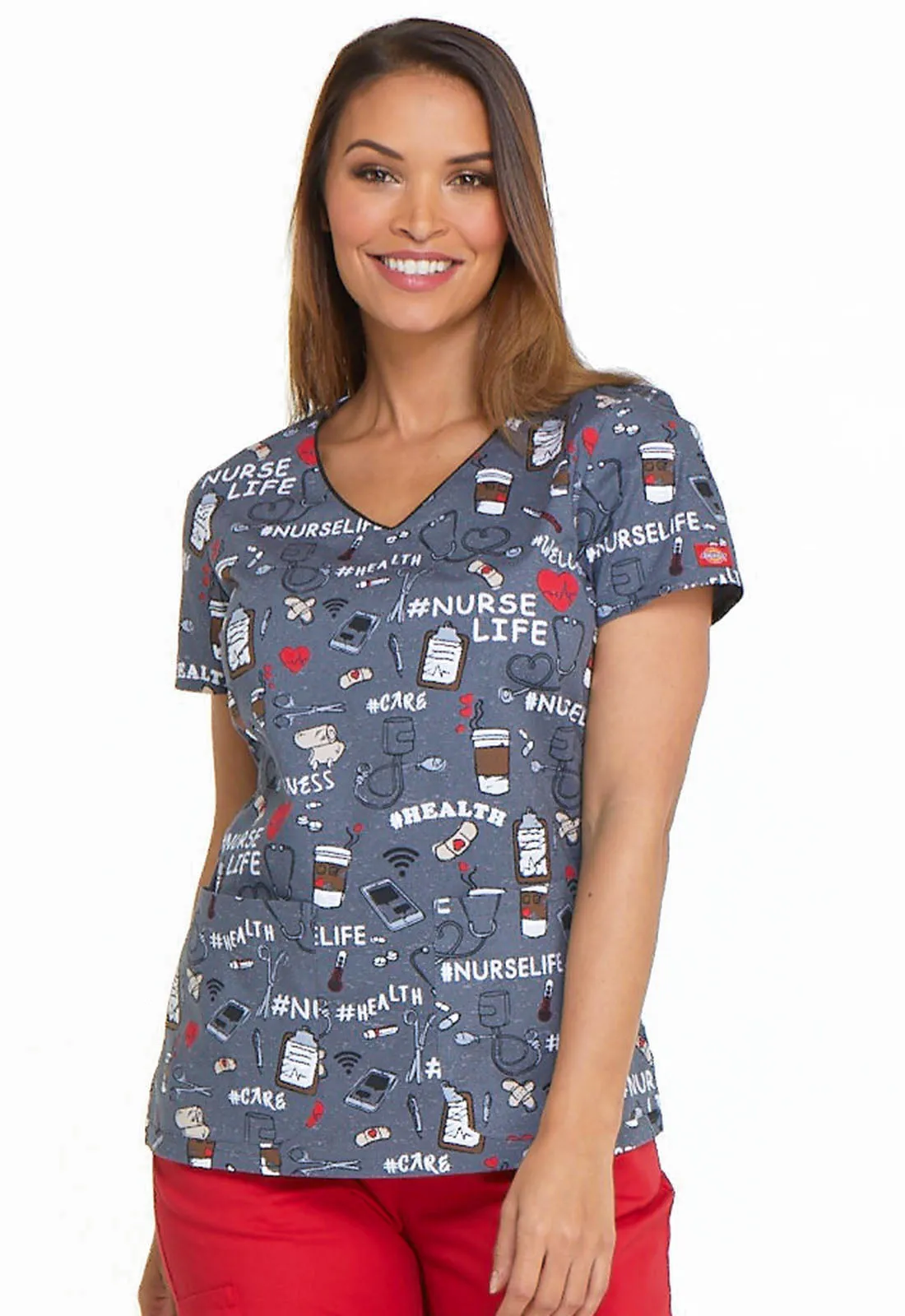 DICKIES VNECK TOP IN NURSE LIFE