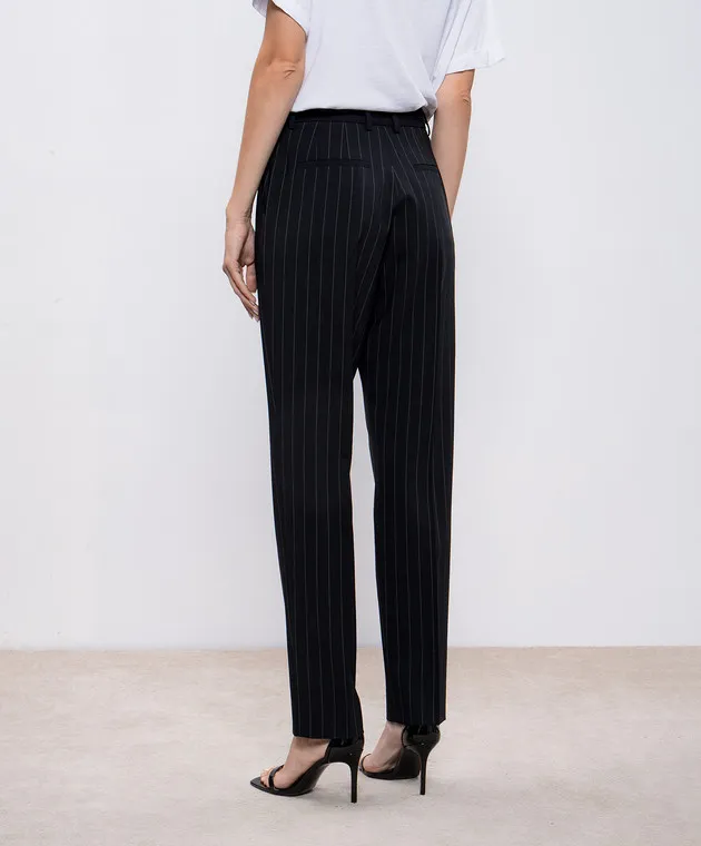 Dolce&Gabbana Black striped wool pants