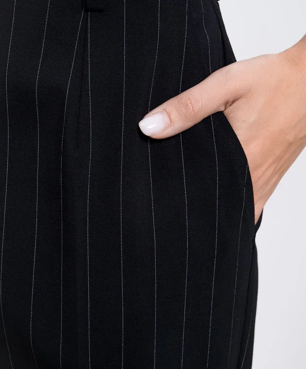 Dolce&Gabbana Black striped wool pants