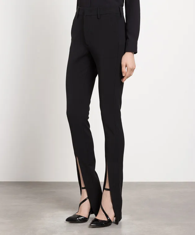 Dondup Black Aida flared pants with slits